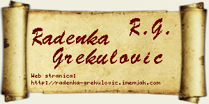 Radenka Grekulović vizit kartica